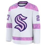 Men's Berkly Catton Seattle Kraken 2024 Hockey Fights Cancer Practice Jersey - White Premium