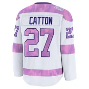 Men's Berkly Catton Seattle Kraken 2024 Hockey Fights Cancer Practice Jersey - White Premium