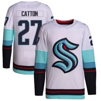Men's Berkly Catton Seattle Kraken Away Primegreen Jersey - White Authentic