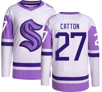 Men's Berkly Catton Seattle Kraken Hockey Fights Cancer Jersey - Authentic