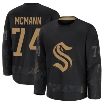 Men's Bobby McMann Seattle Kraken 2024 Military Appreciation Practice Jersey - Black Premium