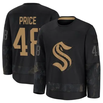 Men's Caden Price Seattle Kraken 2024 Military Appreciation Practice Jersey - Black Premium