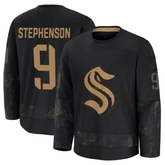 Men's Chandler Stephenson Seattle Kraken 2024 Military Appreciation Practice Jersey - Black Premium