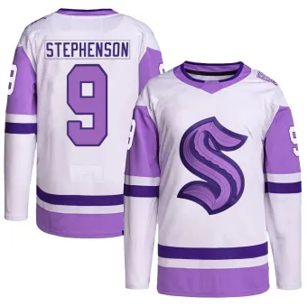 Men's Chandler Stephenson Seattle Kraken Hockey Fights Cancer Primegreen Jersey - White/Purple Authentic