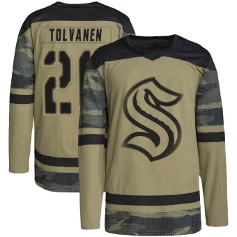 Men's Eeli Tolvanen Seattle Kraken Military Appreciation Practice Jersey - Camo Authentic