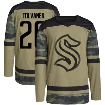 Men's Eeli Tolvanen Seattle Kraken Military Appreciation Team Practice Jersey - Camo Authentic