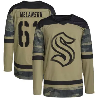 Men's Jacob Melanson Seattle Kraken Military Appreciation Practice Jersey - Camo Authentic