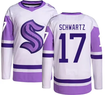 Men's Jaden Schwartz Seattle Kraken Hockey Fights Cancer Jersey - Authentic