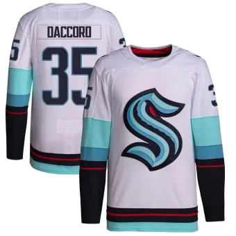 Men's Joey Daccord Seattle Kraken Away Primegreen Jersey - White Authentic