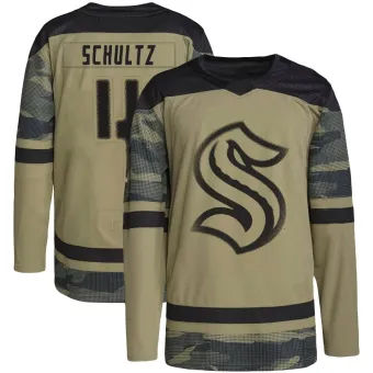 Men's Justin Schultz Seattle Kraken Military Appreciation Practice Jersey - Camo Authentic