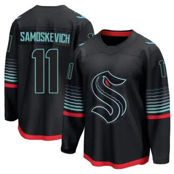 Men's Mackie Samoskevich Seattle Kraken Alternate Jersey - Black Breakaway