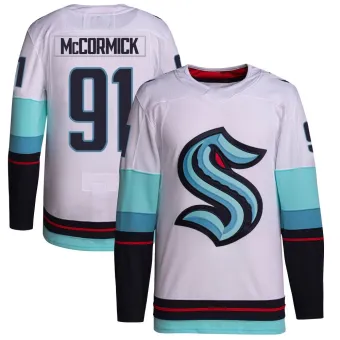 Men's Max McCormick Seattle Kraken Away Primegreen Jersey - White Authentic
