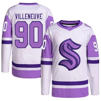 Men's Nathan Villeneuve Seattle Kraken Hockey Fights Cancer Primegreen Jersey - White/Purple Authentic