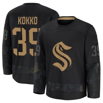 Men's Nikke Kokko Seattle Kraken 2024 Military Appreciation Practice Jersey - Black Premium