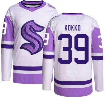 Men's Nikke Kokko Seattle Kraken Hockey Fights Cancer Jersey - Authentic