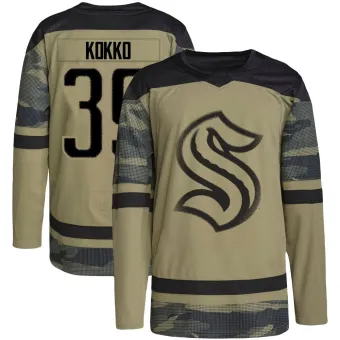 Men's Nikke Kokko Seattle Kraken Military Appreciation Team Practice Jersey - Camo Authentic