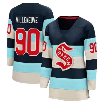 Women's Nathan Villeneuve Seattle Kraken Deep Sea 2024 Winter Classic Jersey - Blue Breakaway