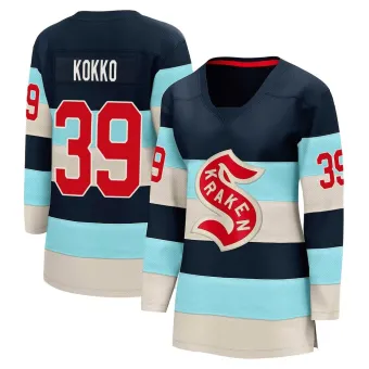Women's Nikke Kokko Seattle Kraken Deep Sea 2024 Winter Classic Jersey - Blue Breakaway