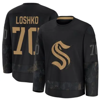 Youth Andrei Loshko Seattle Kraken 2024 Military Appreciation Practice Jersey - Black Premium