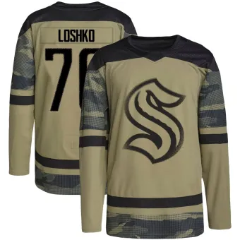 Youth Andrei Loshko Seattle Kraken Military Appreciation Team Practice Jersey - Camo Authentic