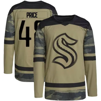 Youth Caden Price Seattle Kraken Military Appreciation Team Practice Jersey - Camo Authentic