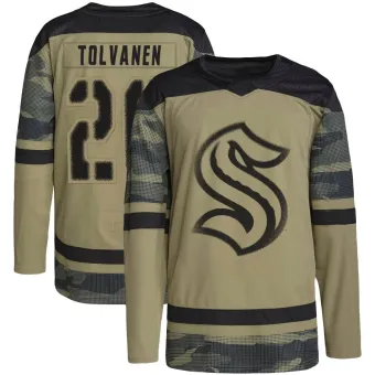 Youth Eeli Tolvanen Seattle Kraken Military Appreciation Practice Jersey - Camo Authentic