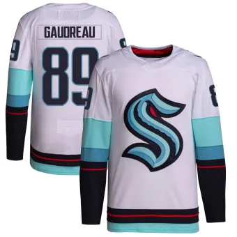 Youth Frederick Gaudreau Seattle Kraken Away Primegreen Jersey - White Authentic