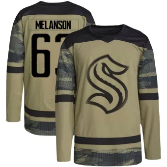 Youth Jacob Melanson Seattle Kraken Military Appreciation Team Practice Jersey - Camo Authentic