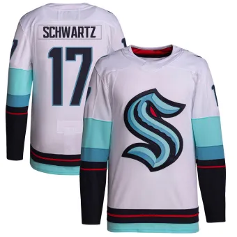 Youth Jaden Schwartz Seattle Kraken Away Primegreen Jersey - White Authentic