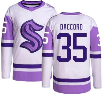 Youth Joey Daccord Seattle Kraken Hockey Fights Cancer Jersey - Authentic