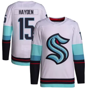 Youth John Hayden Seattle Kraken Away Primegreen Jersey - White Authentic