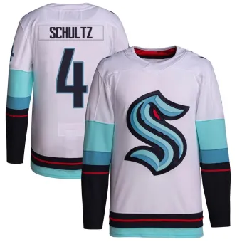 Youth Justin Schultz Seattle Kraken Away Primegreen Jersey - White Authentic