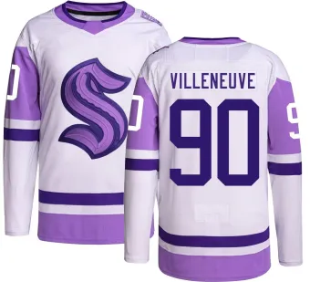 Youth Nathan Villeneuve Seattle Kraken Hockey Fights Cancer Jersey - Authentic