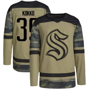 Youth Nikke Kokko Seattle Kraken Military Appreciation Team Practice Jersey - Camo Authentic