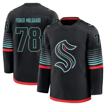 Youth Oscar Fisker Molgaard Seattle Kraken Alternate Jersey - Black Premium