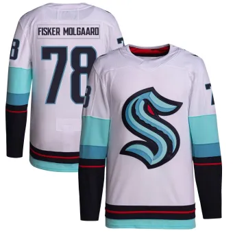 Youth Oscar Fisker Molgaard Seattle Kraken Away Primegreen Jersey - White Authentic