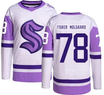 Youth Oscar Fisker Molgaard Seattle Kraken Hockey Fights Cancer Jersey - Authentic