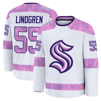 Youth Ryan Lindgren Seattle Kraken 2024 Hockey Fights Cancer Practice Jersey - White Premium