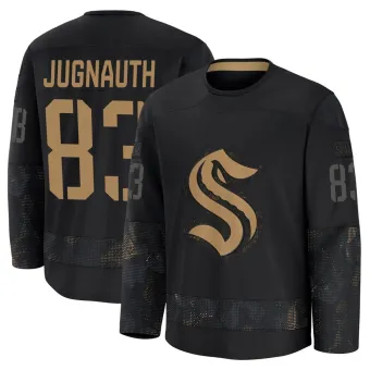 Youth Tyson Jugnauth Seattle Kraken 2024 Military Appreciation Practice Jersey - Black Premium
